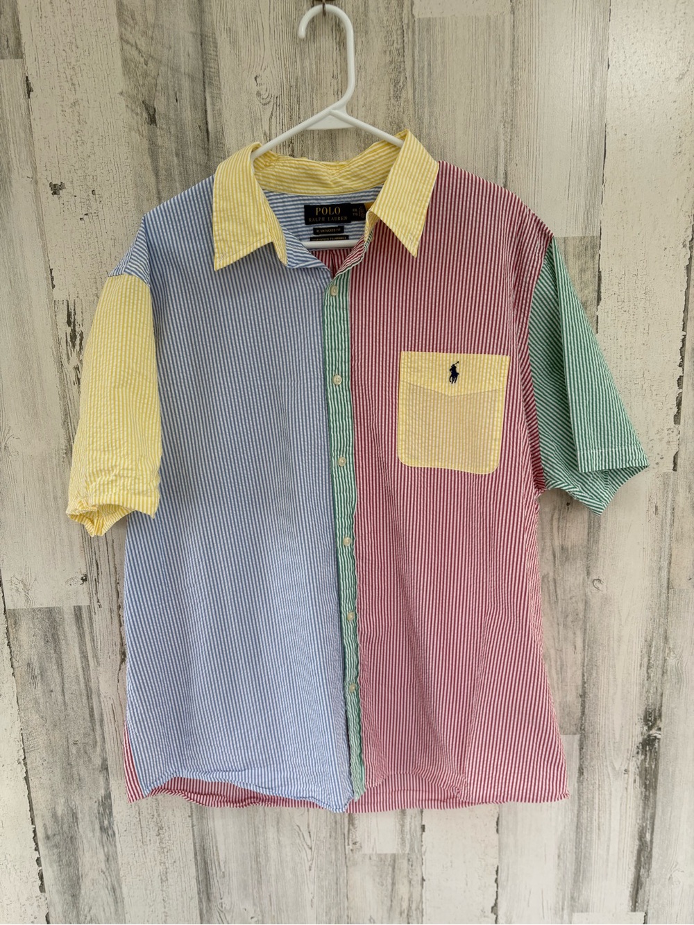 Polo Ralph Lauren Men’s Size 2XL Seersucker  Short Sleeve Button Down Shirt